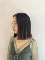小森谷,黒髪,ボブルフ,ネビージュ,小顔,ワンレンj17
