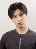 韓国ヘアカルマパーマコンマバングセンターパート黒髪ニュアンス