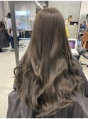 ブリーチなしダブルカラー透明感アッシュグレージュ