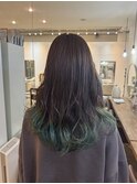【髪質改善カラー】グリーングラデーションカラー+ダブルカラー
