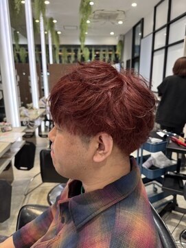 アース 長崎時津店(HAIR&MAKE EARTH) チェリーレッド×マッシュスタイル