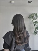 ダークグレージュ×ロングウェーブ