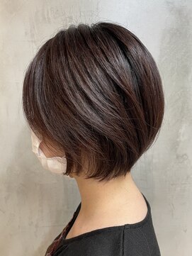エリマ 調布(elima) レディースショートボブ丸みショートショコラブラウンカラー