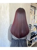 ボルドーヘアが可愛い♪