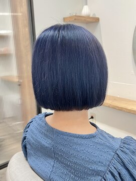 シア 新越谷店(SHEER) ミニボブ＆ネイビーパープル