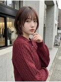 #ウルフボブ #ピンクブラウン #透明感カラー
