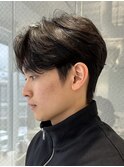 センターパート×ニュアンスパーマ