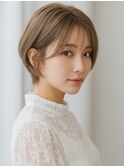 池袋 くびれショート 大人ショート オリーブグリーン 髪質改善