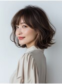 クラゲヘアー/小顔/ココアベージュ/オリーブグレー/川西