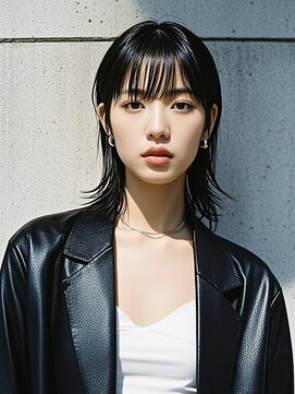 エイチ ウルフカット 大阪梅田(811) 50代ハンサムショートショートバレイヤージュクラゲヘアパーマ