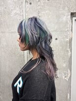 オーン 渋谷(OOn) ブロンドと寒色ミックスデザインウルフ