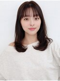 韓国風イメチェングレーベージュワンカール似合わせカット
