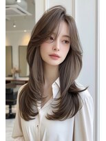 ノイエ 原宿 北参道(NoIE) ハッシュカットシースルーバングフレンチバングレイヤーカット