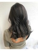 __アッシュブラウン×ハイライト×ローライト×ほつれウェーブ