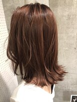 ヘアーアンドメイク ファット(Hair&Make PHAT) オレンジブラウンハイライト外はねミディアム20代30代