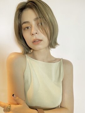 パーク(PARK) 【PARK】シアーベージュ×切りっぱなしくびれボブ