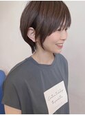 爽やかな丸いショートスタイル/ニュアンスカラー