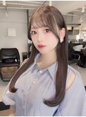 アイドル風顔まわり_グレージュカラーボブウルフ_ba418101