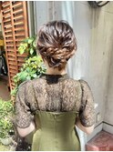 ヘアセット×編みこみアップ