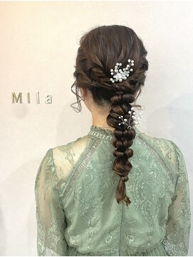 ミラ(Mila) ポコポコ編みおろし！被らないアレンジ♪お呼ばれヘアセット