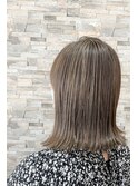 オリーブベージュ/極細ハイライト/韓国髪質改善グレージュ