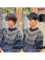 カルナ バイ エルモ(calna by ELMO)&nbsp;スーツ短髪ツーブロック束感モテる黒髪シークレットパーマ流行