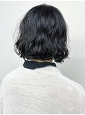 ＊重めボブパーマボブぱっつん前髪ボブディ黒髪パーマ30代40代3