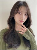 柔らかブランジュ韓国風くびれ巻きレイヤーカット顔まわりカット