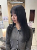 顔まわりレイヤーとダークグレーブラック