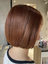 エリマ 調布(elima) レディースミニボブ切りっぱなしボブオレンジブラウン