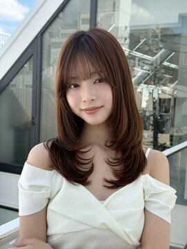 ルームバイシー 新宿(Loom. by Sea) ココアベージュ×レイヤー[小顔/黒髪/オリーブグレー]