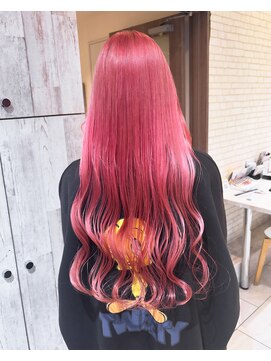 ブリーチ/ピンク/デザインカラー/派手髪/推しカラー/学割U24