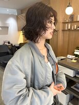 パークホワイト 代官山(PARK White)&nbsp;ボブウルフハッシュカットニュアンスパーマボブ小顔カット