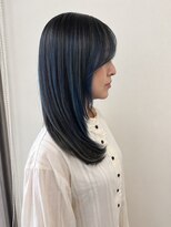 ペスカケイクリエイティブ(PESCA K-CREATIVE)&nbsp;ダークブルー×透け感ストレートレイヤー