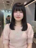 ロンドシエル 横浜(Lond ciel)&nbsp;ダークブラウン/ミディアムレイヤー/韓国巻き/顔周りカット