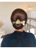 お祭りヘア｜艶感タイトシニヨン|和装