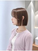 髪質改善縮毛矯正地毛風ストレート切りっぱなしボブ