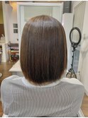 20代30代大人かわいいツヤ感ノーブルボブ_縮毛矯正_切りっぱなし