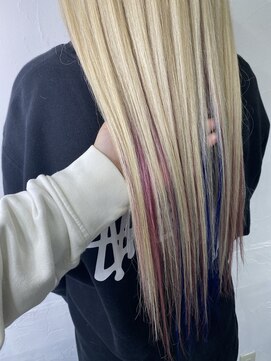 プルエクステのお店ネクスト(NEXT) #プルエクステ #ダイヤモンド毛質 #100本 #インナーカラーエク