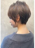 白髪ぼかしハイライト/絶壁解消/ひし形大人ショートボブ/聖