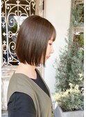 ＊カーキベージュのナチュラルボブ＊
