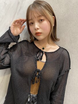 ロンド レア 天神大名店(Lond Le’a) ダブルカラー/インナーカラー/イヤリングカラー/こなれミディ