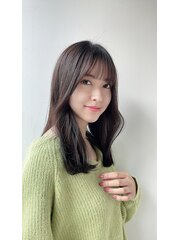 顔まわりふんわりレイヤー♪髪質改善/韓国ヘア