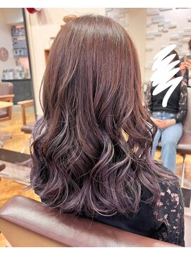 ビー オン ディー ヘア 池袋(BonD hair) 赤みブラウン×パープル　グラデーション【池袋/髪質改善】