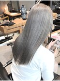 シルバーグレー グレージュ ブリーチカラー ケアブリーチ