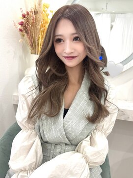 エルバイラビス 大宮(elu by lovis) 《Kanna》韓国レイヤーロング/オリーブベージュ/ブリーチ/