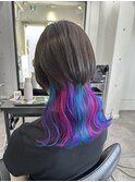 ○クラゲウルフカットロングウルフレイヤーカット派手髪