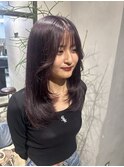 レイヤーカット×ラベンダーカラー
