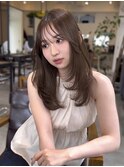美髪レイヤーカット／顔まわりレイヤー／ロングレイヤ 一/前髪