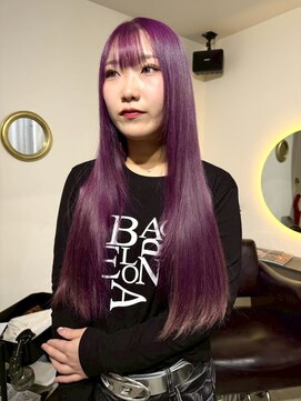 レイヤーカット/透明感ピンクパープル/ロング